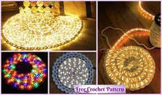 several pictures of different types of lights on the floor and in front of a basket