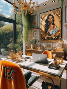 Home office decor. Home Decor. Boss Lady Home Office Ideas, Luxury Office Interior Ceo Women, Millionare Girl Lifestyle Aesthetic, Boss Lady Books To Read, Rich Girl Mindset, Boss Babe Books, Office Interior Design Creative, Luxe Office