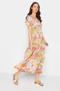 Shop LTS Tall Yellow Ditsy Floral Shirred Midaxi Dress at Yours Clothing. Discover women’s plus size clothing in sizes 10-36 with fast delivery. Dresses Tall, Midaxi Dress, Long Tall Sally, Party Skirt, Tall Clothing, Feather Dress, Tall Women, Fashion Fits, Embellished Dress