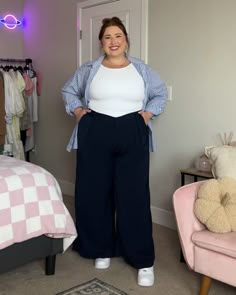 Shop our Influencers' top picks on Amazon Plus Size Substitute Teacher Outfits, Plus Size Therapist Outfits, Plus Size Wardrobe Essentials, Plus Size Outfits Work, Amazon Plus Size Outfits, Plus Size Wide Leg Pants Outfit, Substitute Teacher Outfits, Nyc Work, Wide Leg Pant Outfit