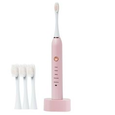 Electric Toothbrush,, Low Noise, Portable, Smart Timer Electric Toothbrush IPX7 Water Electric Toothbrush Vibration Feature: Quantity: 1Pcs Material: Plastic Color: P-ink Product size: 21x2.4x2.4cm /8.27x0.94x0.94in Packing size: 24x5x10cm /9.45x1.97x3.94in Net weight: 80g/0.18lb Gross weight: 160g/0.35lb Power supply: USB Descrition: 4 Replaccement Heads for over 1 Years Using The soft, bristles are designed to suit teeth topography and up to more stains from hard-to-arrive spots. Interdental brush can go deep into the teeth gaps, and ideal for cleaning between braces, crowns and implants. Free switching of 5 modes  - The electric toothbrush for Different Teeth and Conditions , suitable for adults. White-brightening mode, care, relieve tooth bleeding. IPX7 Rechargeable toothbrush with IPX Kids Electric Toothbrush, Gap Teeth, Sonic Electric Toothbrush, Sonic Electric, Sonic Toothbrush, Body Smells, Bath Or Shower, Electric Toothbrush, Bathroom Essentials