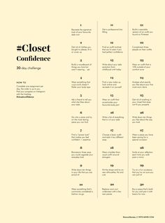 30-Day Closet Confidence Challenge Anuschka Rees, Confidence Challenge, Minimalism Challenge, Outfit Challenge, Build A Wardrobe, Travel Wardrobe, 30 Day Challenge, Self Esteem