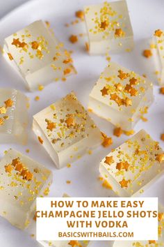 how to make easy champagne jello shots with vodka and gold sprinkles