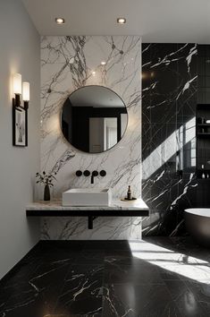 White Marble Bathroom Ideas, Black And White Marble Bathroom, Marble Bathroom Ideas, Glamour Bathroom, Lavish Bathroom, White Marble Bathroom, White Bathroom Ideas, Small White Bathrooms, Walk In Shower Ideas