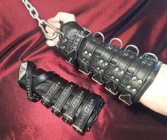 Apocalypse Items, Arm Gauntlet, Leather Handcuffs, Missing My Husband, Latex Lady, Goth Look, Arm Cuff, Wrist Cuffs, Purple Roses