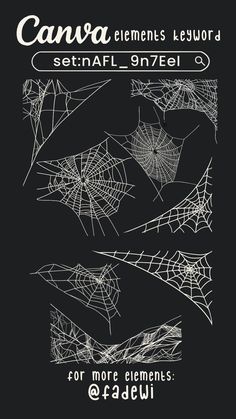 some type of spider webs on a black background with the words canna elements