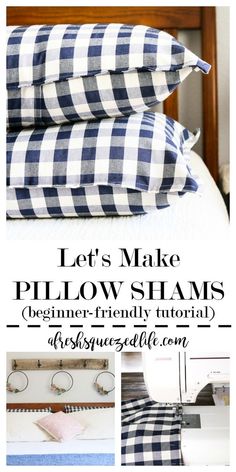 the instructions for how to make pillow shams