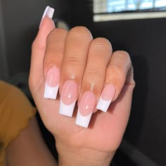 Regular French Tip Nails, Types Of French Tips, French Tip Nails Pink, Square French Tip, Nails Bow, Wine Red Nails Acrylic, White And Green Nails, Nails Acrylic Square Long, Nails With Fire