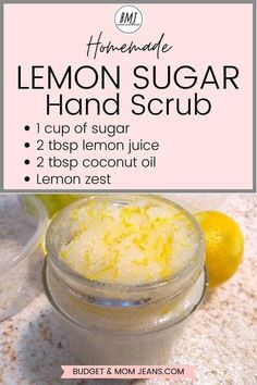 Hand Scrub Recipe, Sugar Hand Scrub, Body Scrub Homemade Recipes, Homemade Sugar Scrub, Body Scrub Recipe, Scrub Homemade