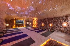 User Guide for Salt Cave Owners: Running a Salt Cave Business Salt Cave Spa Design, Diy Salt Cave, Salt Cave Design, Salt Room Design, Basement Yoga Studio