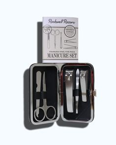 A pure stainless steel manicure set - crafted to be the last you'll ever need. Our manicure set implements are made from premium, machined stainless steel that won’t rust or chip. All core tools included: nail clippers, toe clippers, tweezers, nail file, cuticle trimmer. This nail grooming kit for men/women is the perfect size for travel. Ingredients How To Use About The Brand Finally, an environmentally-friendly alternative to cartridge razors that is dermatologically proven to reduce razor bur Dorm Needs, Kit Packaging, Cuticle Trimmer, Rose Water Toner, Razor Burn, Milk Cleanser, Razor Burns, Luxury Nails, Manicure Set