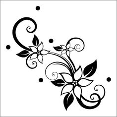 a black and white flower with swirls on it