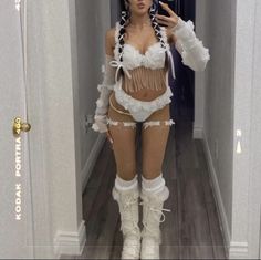 Rave New Years Eve Outfit, Rave Outfits Escape, Rave Shoes Outfit, Blue And White Rave Outfit, Rave Edc Outfits, White Winter Rave Outfits, Ice Princess Rave Outfit, Teddy Bear Rave Outfit, Last Minute Rave Outfit