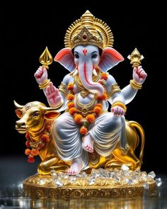 the statue of lord ganesh is on display