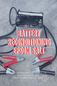 battery reconditioning epsom salt with the words diy written in red