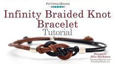 an image of a braided knot bracelet with the text,'infinite braided knot bracelet