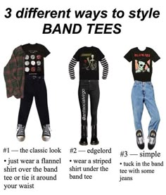 Emo Nonbinary Outfits, Band Tee Outfits, Mood Clothes, Neue Outfits, Outfit Jeans, Emo Outfits, Band Shirt, Kawaii Clothes, Edgy Outfits