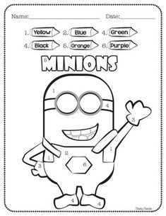 a coloring page with the words minionss on it and an image of a minion