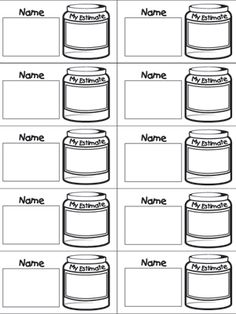 printable worksheet to help students learn how to write and label the jars