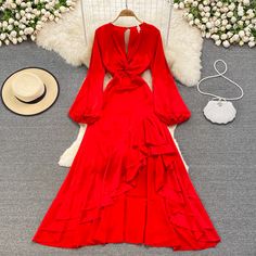 Red chiffon long A line dress red fashion dressFabric: chiffonColor: redSize(cm): S, M, L, XL(1inch=2.54cm)S length 132cm bust 86cm sleeve length 59cmM length 133cm bust 90cm sleeve length 59cmL length 134cm bust 94cm sleeve length 59cm&ltp&gtXL length 135cm bust 98cm sleeve length 59cm&lt/p&gt&ltbr/&gt Chiffon Party Dress In Solid Color, Solid Color Chiffon Maxi Dress For Party, Solid Chiffon Maxi Dress For Party, Chiffon Maxi Dress For Party, Red Solid Color Evening Dress, Red Solid Color Midi Dress For Party, Red Solid Color Maxi Dress For Party, Elegant Red Chiffon Prom Dress, Elegant Red Solid Color Maxi Dress