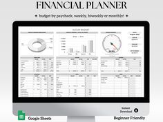 the financial planner is displayed on a computer screen, with graphs and pies in front of it