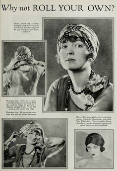 Confident Lady, Hairstyles 1920s, Tie A Turban, 1920s Hats, Style Année 20, 20s Style, 1920s Hair, 1920s Party, Roaring 20