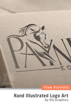 an image of a logo for a horse and its name on the back of a book