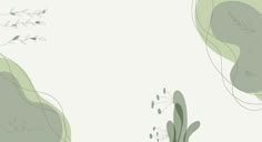 an abstract background with leaves and flowers on the left side of the image, in pale green tones