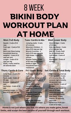 the 8 week bikin body workout plan at home