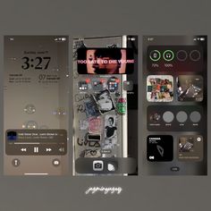 an iphone screen with various images on it