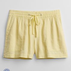 Gap Pull On Utility Shorts With Washwell. New With Tags Elastic Waistband Tie At The Waist Front Side Pockets And 2 Back Pockets. A Soft Linen Rayon Blend Color: Creamy Yellow (Light Bright Yellow) Size: Xl Across Waist: 19" Rise: 13" Inseam: 4" Summer Beach Bottoms From Gap, Gap Bottoms With Elastic Waistband For Summer, Gap Summer Bottoms For Beach, Summer Day Out Bottoms From Gap, Summer Day Out Bottoms By Gap, Gap Bottoms For Spring Beach Wear, Gap Bottoms For Beach In Spring, Gap Bottoms For Beach Spring Season, Gap Bottoms For Beach And Spring Season