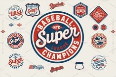 baseball logos and badges for the league's major league teams, all in different colors