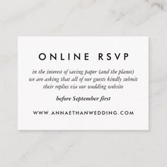 a white business card with the words online rsp on it, and an image of a