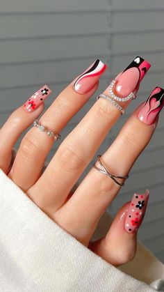 Gel Polish Nail Designs, Valentine Nail Art, February Nails, Nail Designs Valentines, Trendy Nail Design, Valentine's Day Nails, Valentines Nails, Best Acrylic Nails, Square Nails