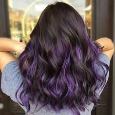 2 Toned Blue Hair, Silver Purple Hair Balayage Brunette, Pravana Violet, Purple Ombre Hair