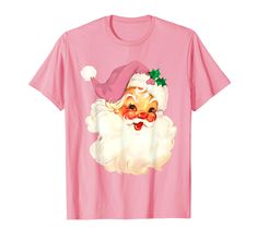 a pink t - shirt with a santa clause on it