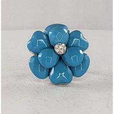 Cl Blue Flower Ring R3079 L Costume Jewelry Size 9 It Is Marked C.L. But I Do Not Know The Maker. Romantic Rings, Blue Gemstone Rings, Flower Carving, Teardrop Ring, Vintage Style Rings, Gold Statement Ring, Classic Engagement Rings, Square Rings, Alternative Engagement Rings