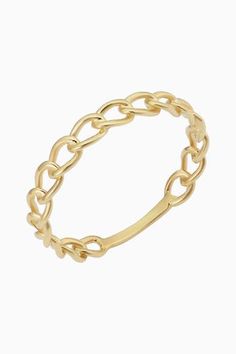 A vintage-inspired chain of curb links makes up this petite ring. Stack our 1956 Dainty Curb Link Ring with your other favorites or wear it solo. Metal: 14 Karat Yellow Gold Dimensions: 3.2mm Width Weight: 1.2 Grams Construction: Solid Wire Origin: Crafted in Vicenza, Italy Elegant Yellow Gold Curb Chain Ring, 14k Yellow Gold Curb Chain Ring, Gold Chain Link Ring In 14k, Fine Jewelry Yellow Gold Chain Ring, Tarnish Resistant, Gold Tarnish-resistant Link Chain Ring, Gold Chain Ring, Solid Wire, Vicenza Italy, Link Ring