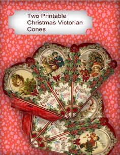 two printable christmas victorian cones