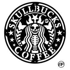 a starbucks logo with the words basic witch written in black and white, on top of it