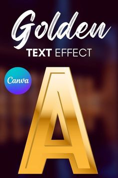 golden text effect with the letter a in it's lowercase and uppercase