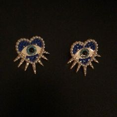 Never Worn Evil Eye Earrings. Shein Jewelry, Jewelry Evil Eye, Evil Eye Earrings, Eye Earrings, House Goals, Evil Eye, Lookbook, Jewelry Earrings, Color Blue