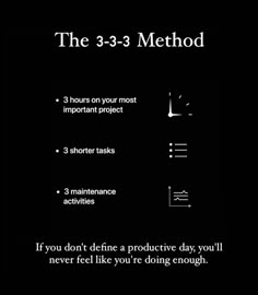 the 3 - 3 - 3 - 3 method to improve project performance