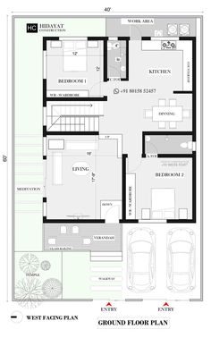 the floor plan for a two story house