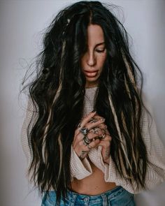 #haircare #bohohair #hippie #dreadstyles #dreads #bohodreads Models With Dreadlocks, Long Hippie Hair, Black Balayage Hair, Bohemian Dreads, Half Dreaded Hair, Hair Bayalage, Dreadlock Ideas, Black Dreadlocks, Synthetic Dreads Hairstyles