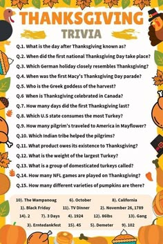 a thanksgiving trivia with pumpkins and other things to do in the fall season