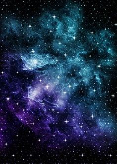 an image of stars in the night sky with blue and purple colors on black background