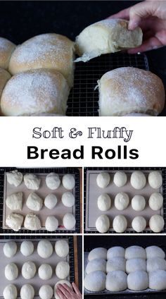 soft and fluffy bread rolls on a cooling rack