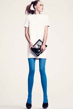 : Tights Color, New Girl Style, Swedish Beauty, Frida Gustavsson, Blue Tights, Fashion Tights