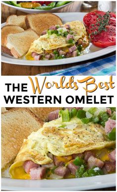 an omelet with ham, cheese and lettuce on it